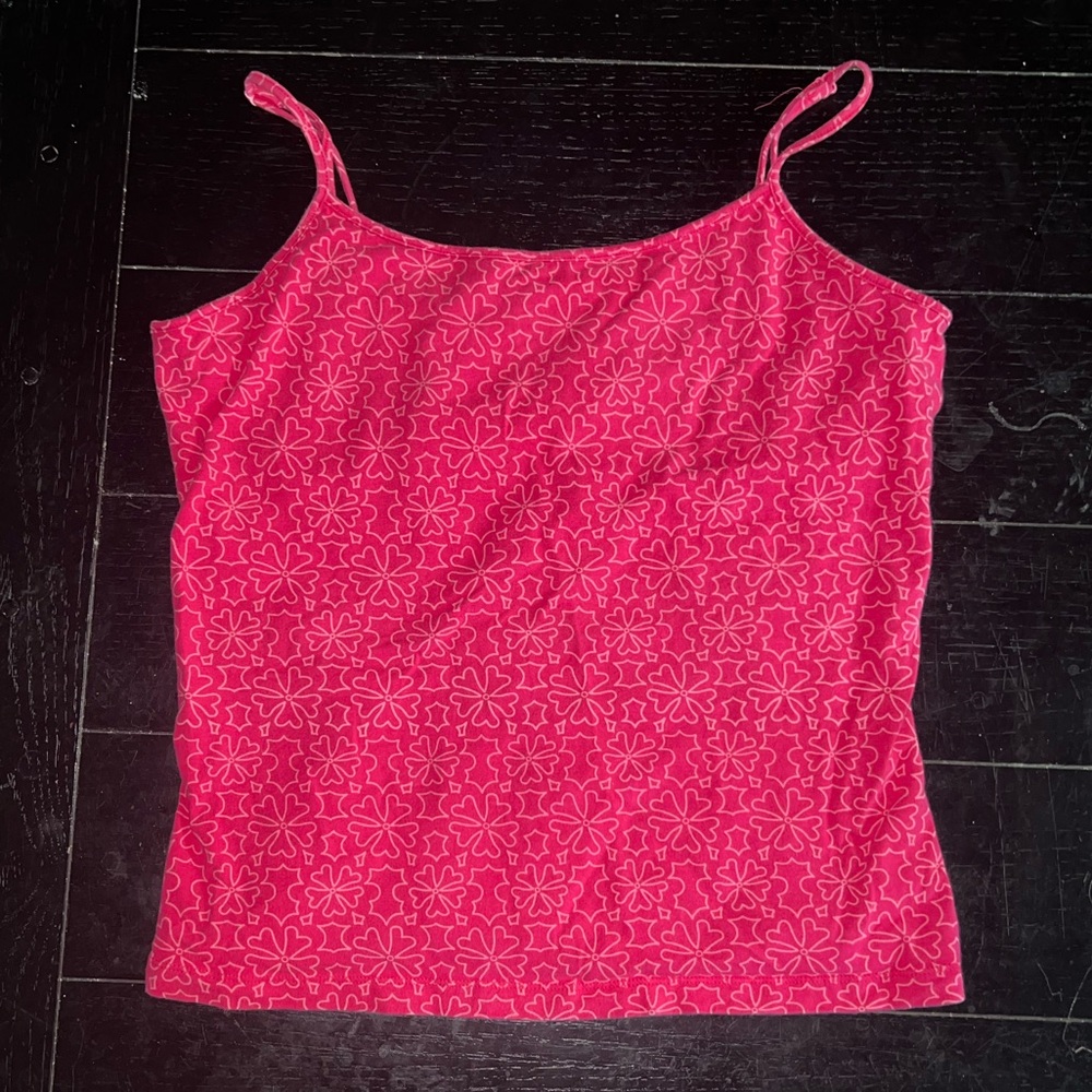 Floral Pink Spaghetti Strap Top